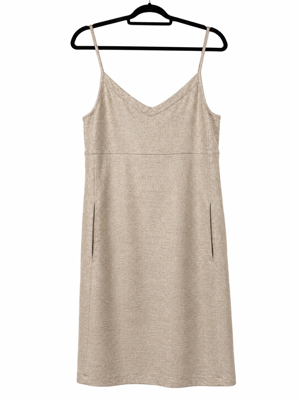 Eileen Fisher Metallic Linen Blend Shimmer Slip Dress